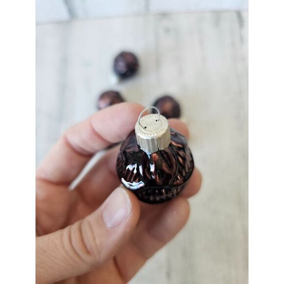 Brown mini brown ball ornament set Xmas tree lot - Picture 2 of 4